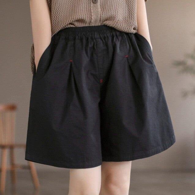 Women Summer Minimalist Solid Casual Loose Shorts - ZYLIRA