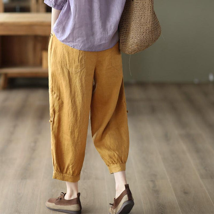 Women Summer Retro Linen Loose Pants - ZYLIRA