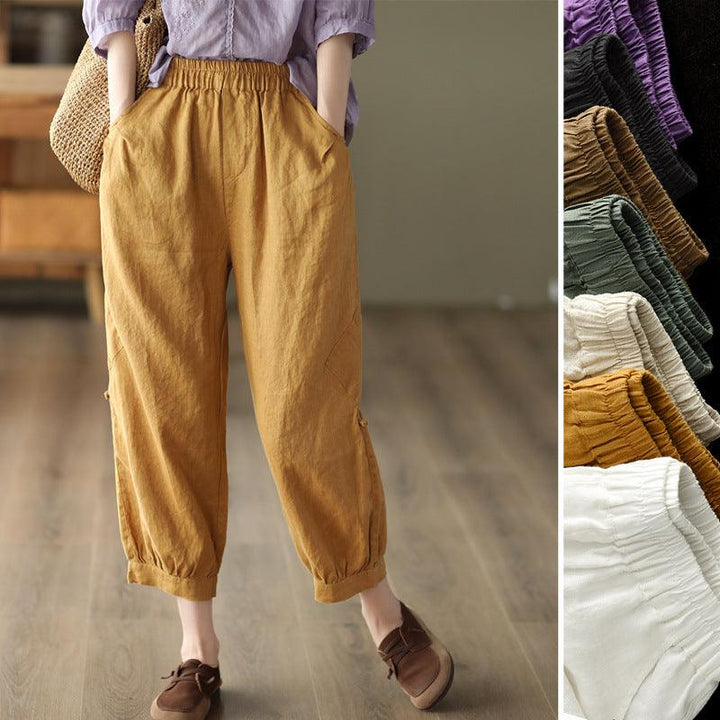 Women Summer Retro Linen Loose Pants - ZYLIRA