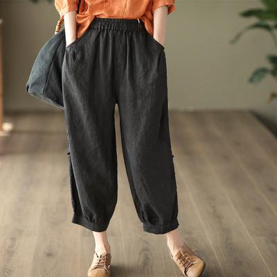 Women Summer Retro Linen Loose Pants - ZYLIRA