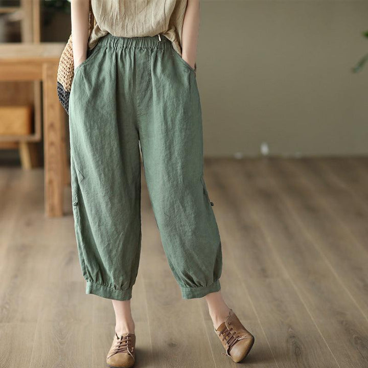 Women Summer Retro Linen Loose Pants - ZYLIRA