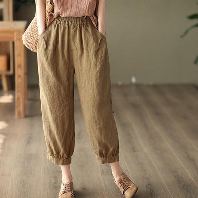 Women Summer Retro Linen Loose Pants - ZYLIRA