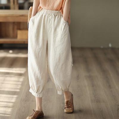 Women Summer Retro Linen Loose Pants - ZYLIRA