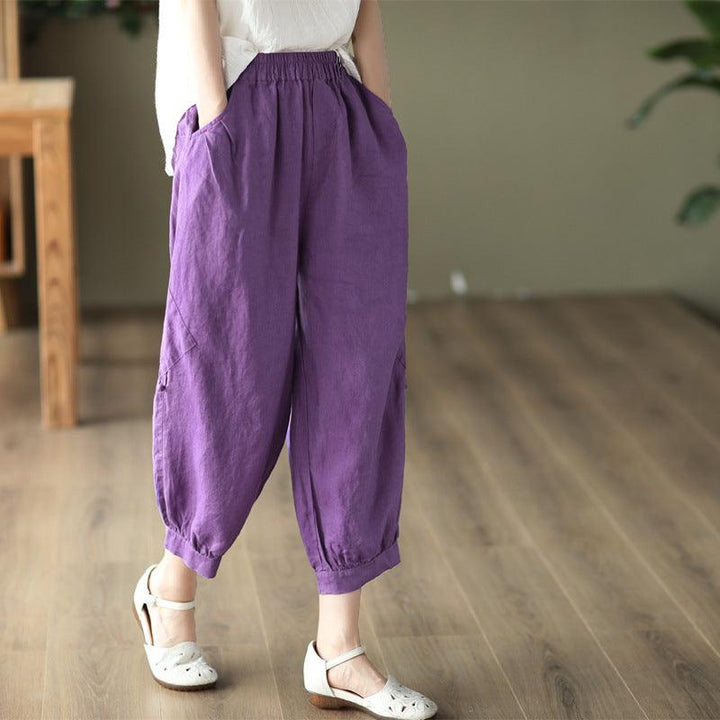 Women Summer Retro Linen Loose Pants - ZYLIRA