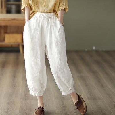 Women Summer Retro Linen Loose Pants - ZYLIRA