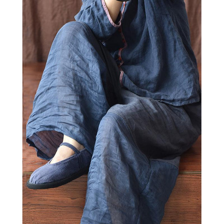 Women Summer Retro Loose Linen Wide-Leg Pants - ZYLIRA