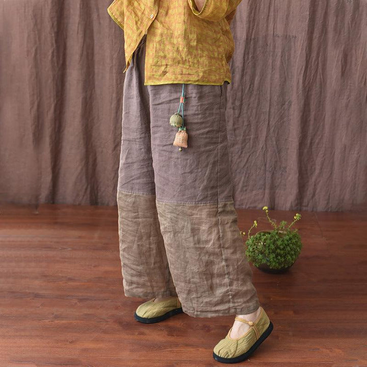 Women Summer Retro Loose Linen Wide-Leg Pants - ZYLIRA