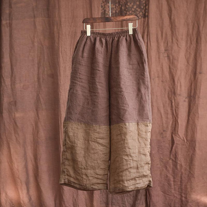 Women Summer Retro Loose Linen Wide-Leg Pants - ZYLIRA