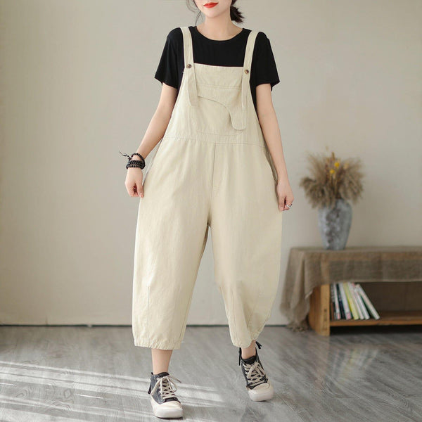 Women Summer Solid Loose Casual Jumpsuit - ZYLIRA