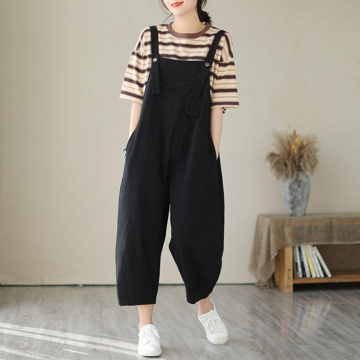 Women Summer Solid Loose Casual Jumpsuit - ZYLIRA