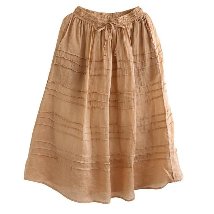 Women Summer Thin Linen Casual A-Line Skirt - ZYLIRA