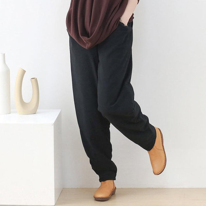 Women Winter Cotton Linen Padding Pants - ZYLIRA