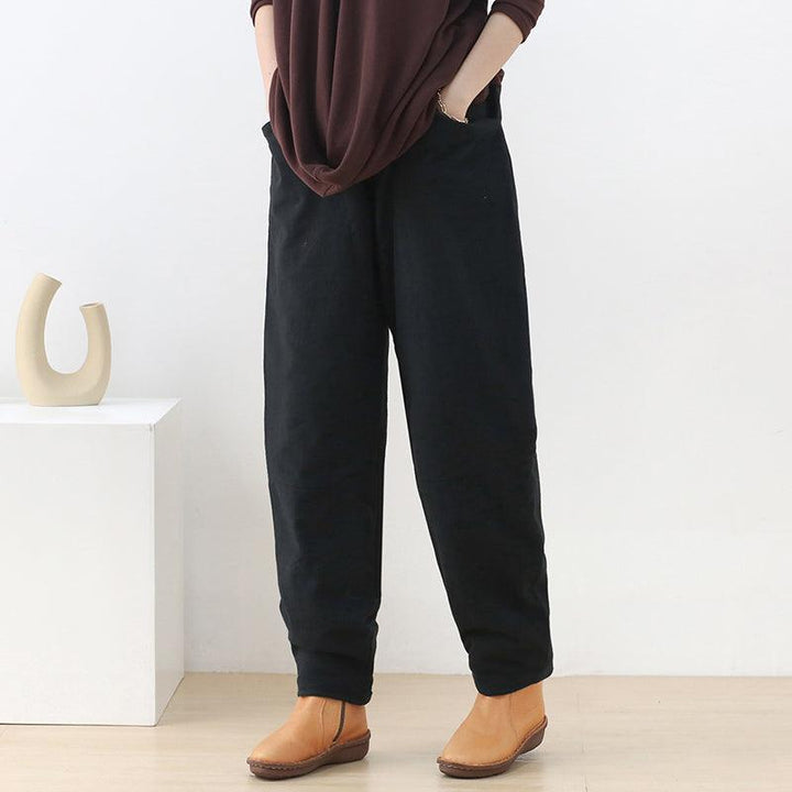 Women Winter Cotton Linen Padding Pants - ZYLIRA