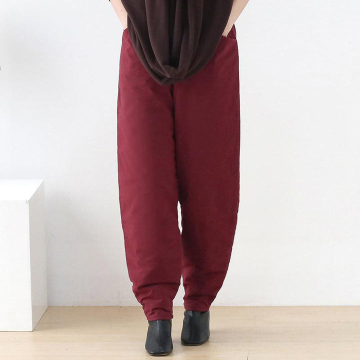 Women Winter Cotton Linen Padding Pants - ZYLIRA