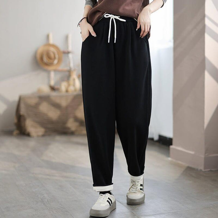 Women Winter Furred Casual Minimalist Pants - ZYLIRA