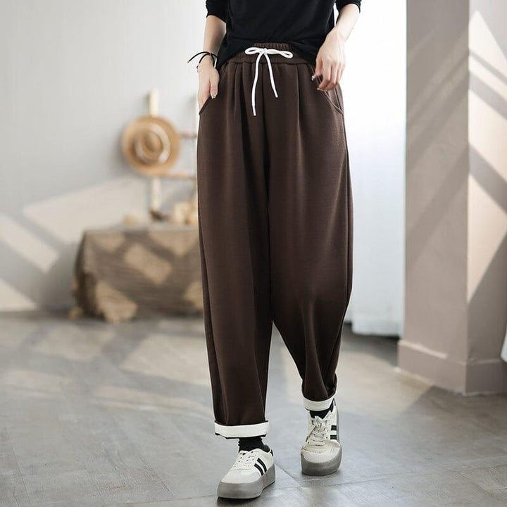 Women Winter Furred Casual Minimalist Pants - ZYLIRA