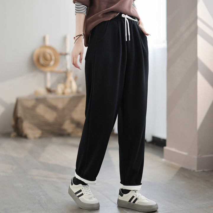 Women Winter Furred Casual Minimalist Pants - ZYLIRA