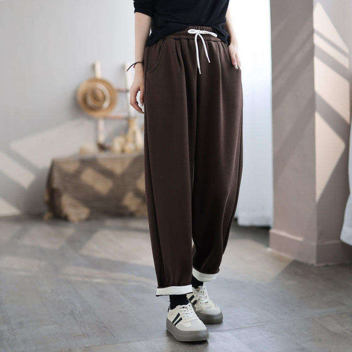 Women Winter Furred Casual Minimalist Pants - ZYLIRA