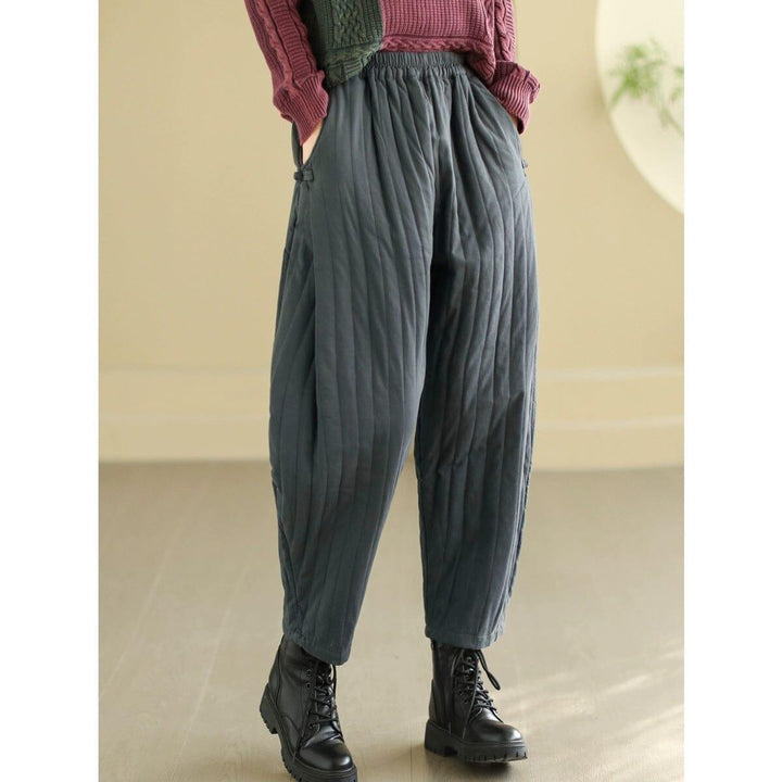 Women Winter Loose Casual Cotton Quilted Pants - ZYLIRA