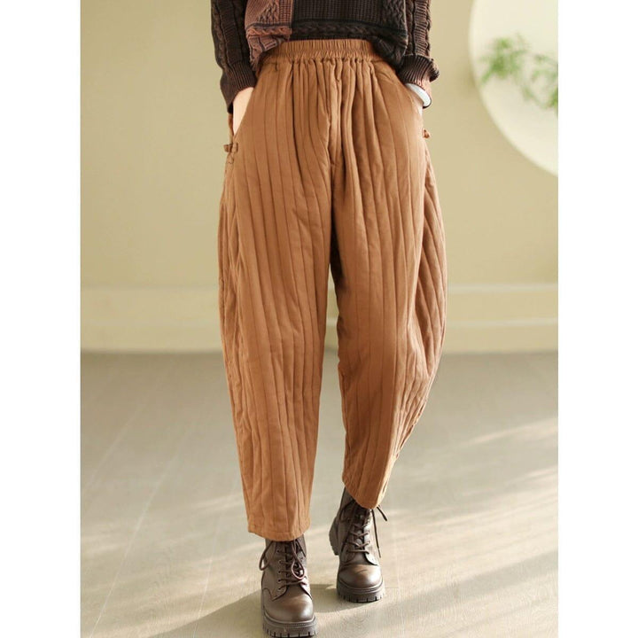 Women Winter Loose Casual Cotton Quilted Pants - ZYLIRA