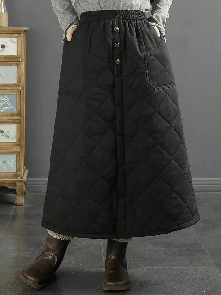 Women Winter Retro Casual Cotton Quilted Skirt - ZYLIRA