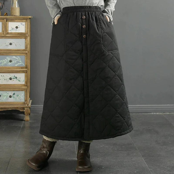 Women Winter Retro Casual Cotton Quilted Skirt - ZYLIRA