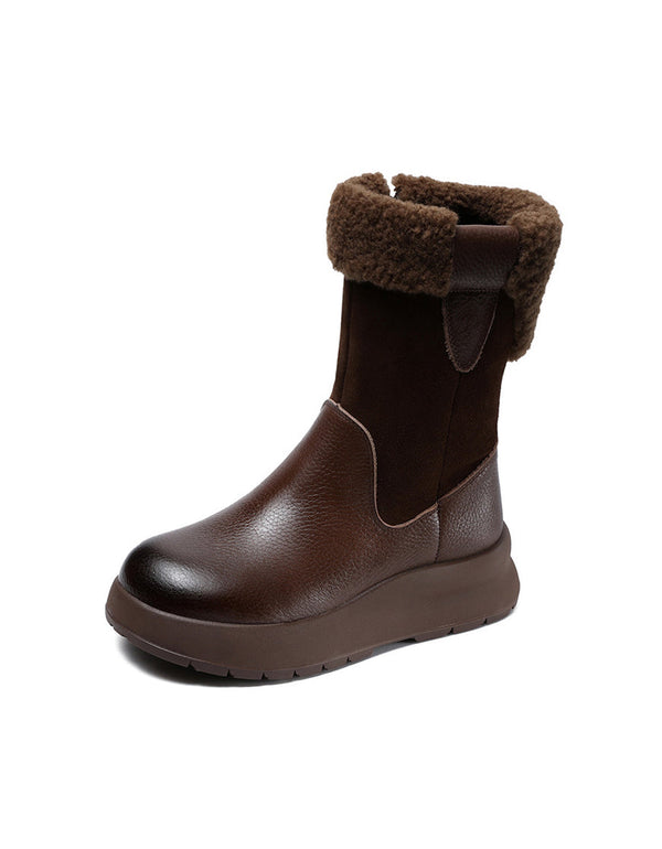 Handgemachte Winterfell Leder Plateau Winterstiefel 35-42